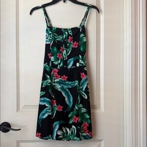 Dillard’s Floral Spaghetti-Strap Black Tropical Sundress
